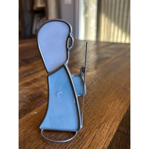 Vintage Stained Glass Nativity Scene With Angels & Star - Picture 9 of 16